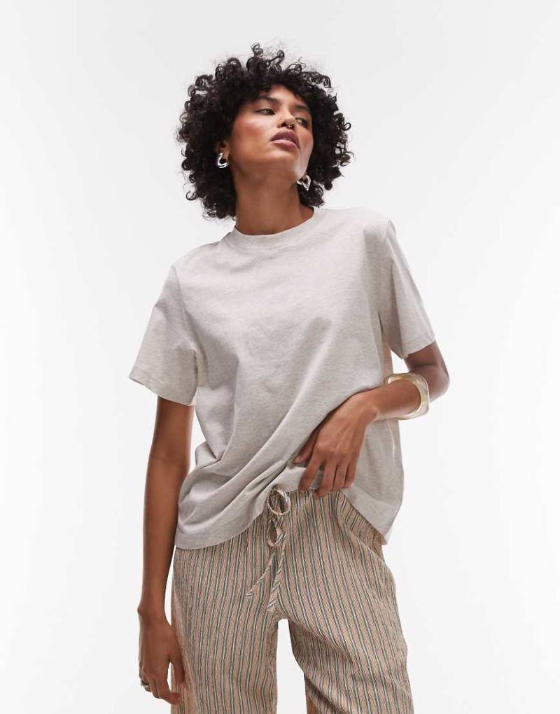 & Other Stories - Locker geschnittenes T-Shirt in meliertem Hellbeige-Neutral von Other Stories