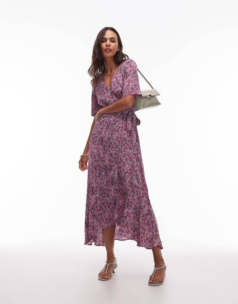 & Other Stories - Midaxi-Wickelkleid in Rosa mit abstraktem Muster-Bunt von Other Stories