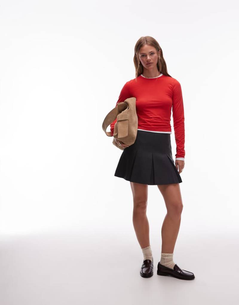 & Other Stories - Mini-Faltenrock in Grau von Other Stories