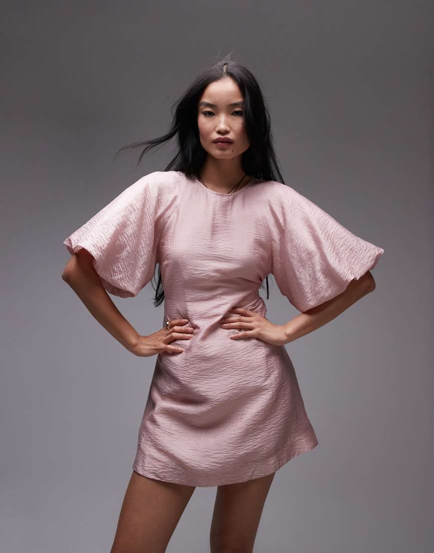 & Other Stories - Minikleid in Rosa mit Rundhalsausschnitt und Puffärmeln & Other Stories - Minikleid in Rosa mit Rundhalsausschnitt und Puffärmeln von Other Stories