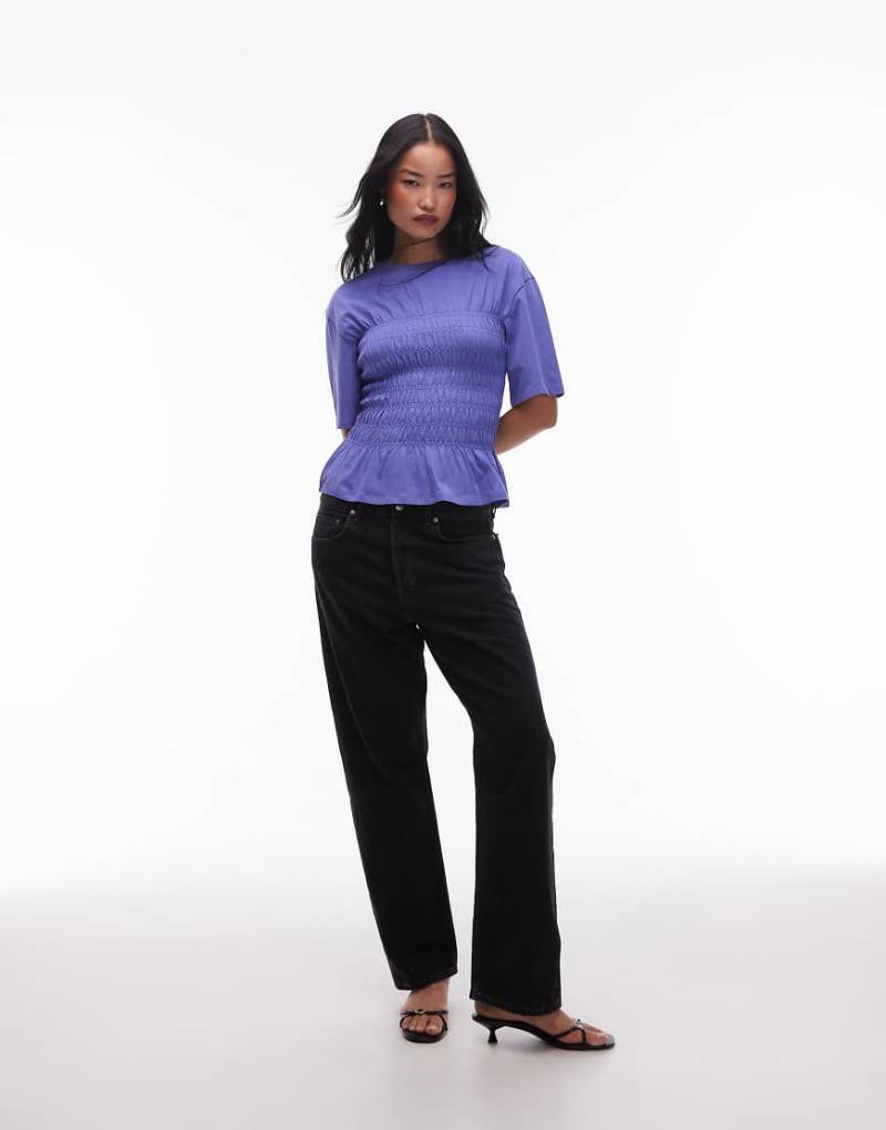 & Other Stories - Oberteil in Lila mit gerafftem Korsettdetail-Blau von Other Stories