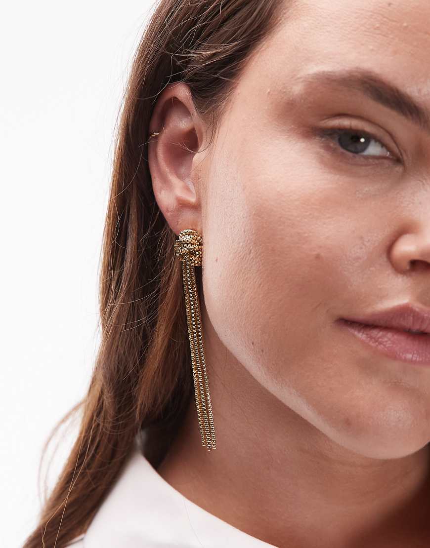 & Other Stories - Ohrringe in Gold mit Quastenanhänger und Knotendesign-Goldfarben von Other Stories