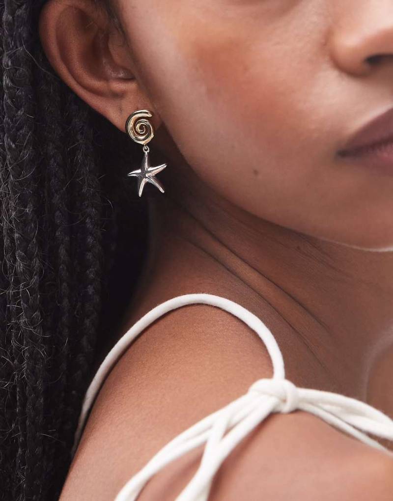 & Other Stories - Ohrstecker in hellem Gold mit Spiralen- und Seestern-Design-Goldfarben von Other Stories