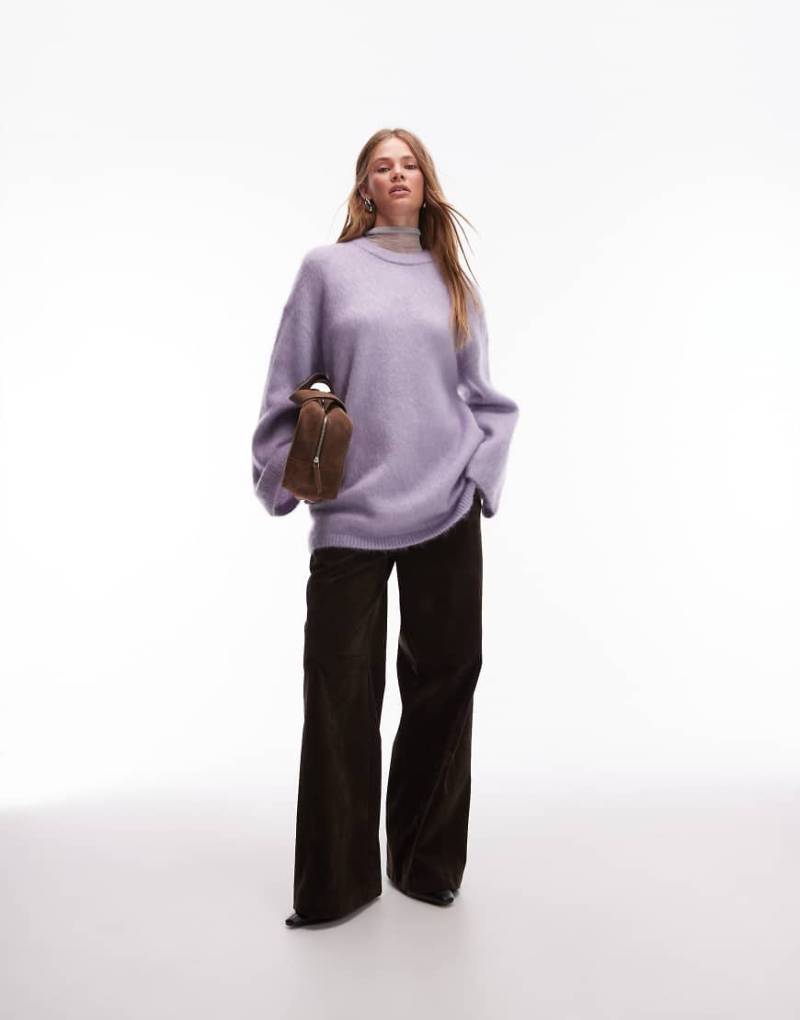 & Other Stories - Oversize-Pullover in dunklem Flieder aus Mohair und Wolle-Lila von Other Stories