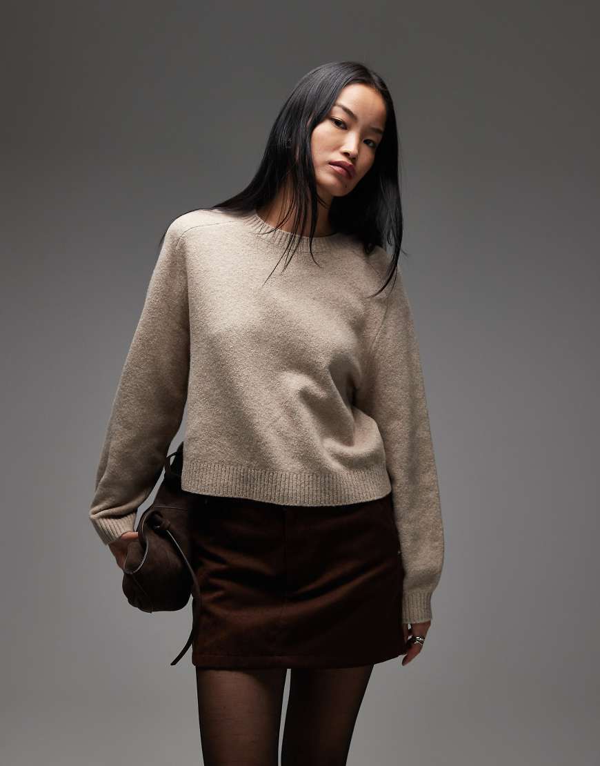 & Other Stories - Pullover in Beige mit Rundhalsausschnitt und Volumenärmeln-Neutral & Other Stories - Pullover in Beige mit Rundhalsausschnitt und Volumenärmeln-Neutral von Other Stories