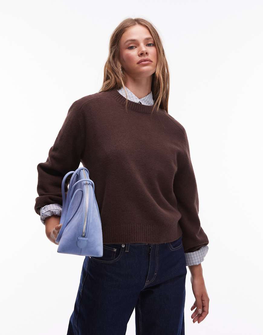 & Other Stories - Pullover in Braun mit Rundhalsausschnitt und Volumenärmeln-Brown & Other Stories - Pullover in Braun mit Rundhalsausschnitt und Volumenärmeln-Brown von Other Stories