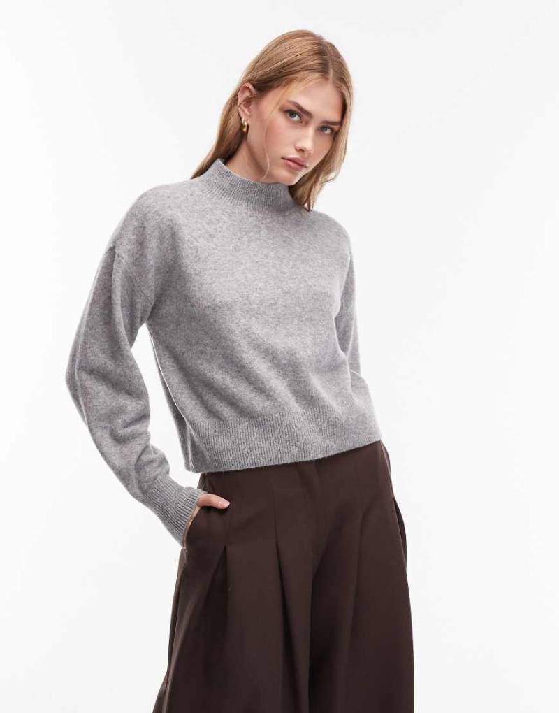 & Other Stories - Pullover in Grau mit Stehkragen von Other Stories