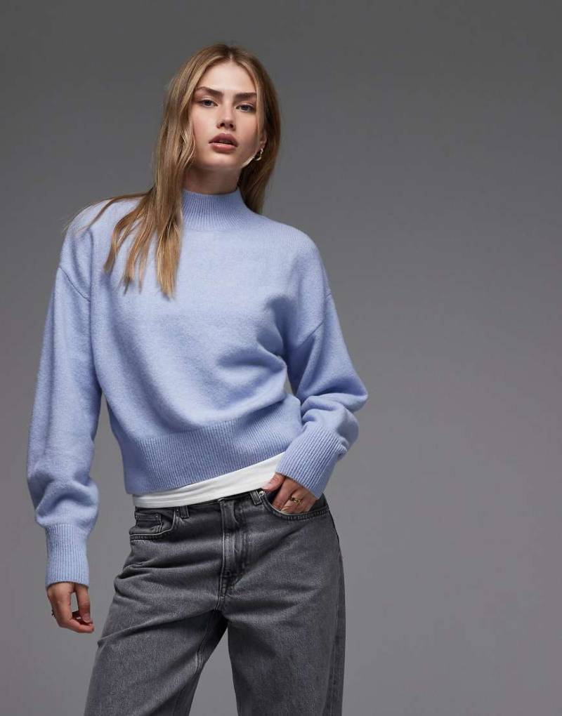 & Other Stories - Pullover in Hellblau mit Stehkragen von Other Stories