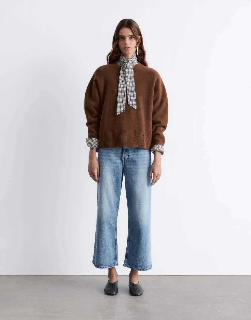 & Other Stories - Pullover in Mokkabraun mit Rundhalsausschnitt-Brown von Other Stories