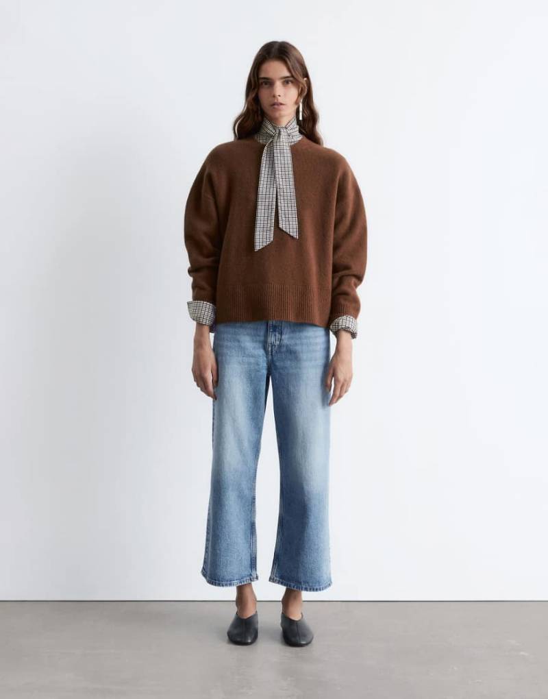 & Other Stories - Pullover in Mokkabraun mit Rundhalsausschnitt-Brown von Other Stories