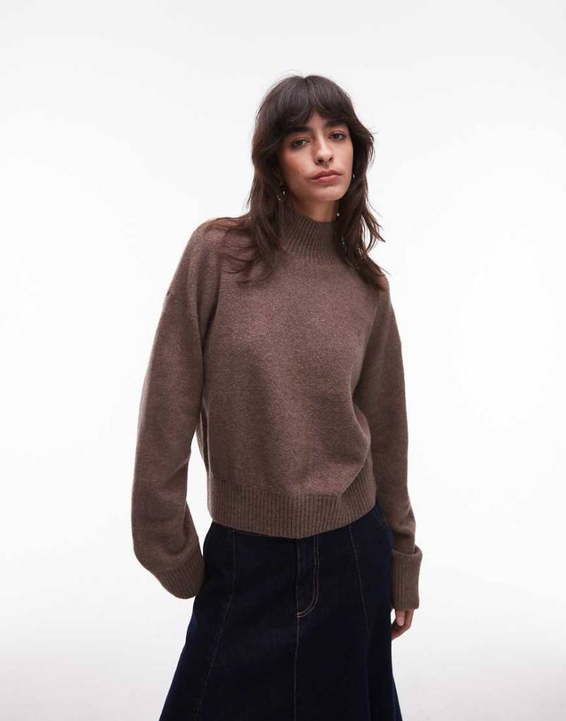 & Other Stories - Relaxed-Fit-Strickpullover in Hellbraun mit hohem Ausschnitt und weiten Ärmeln-Neutral von Other Stories
