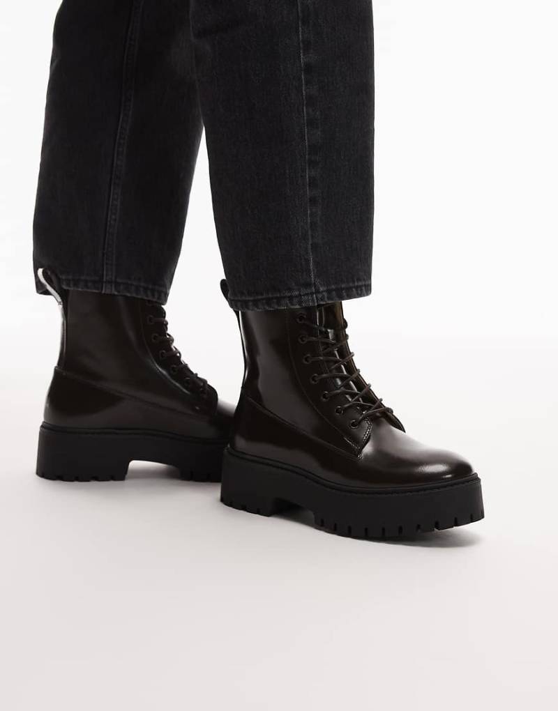 & Other Stories - Schnürstiefel aus Leder in Dunkelbraun mit dicker Sohle-Brown von Other Stories