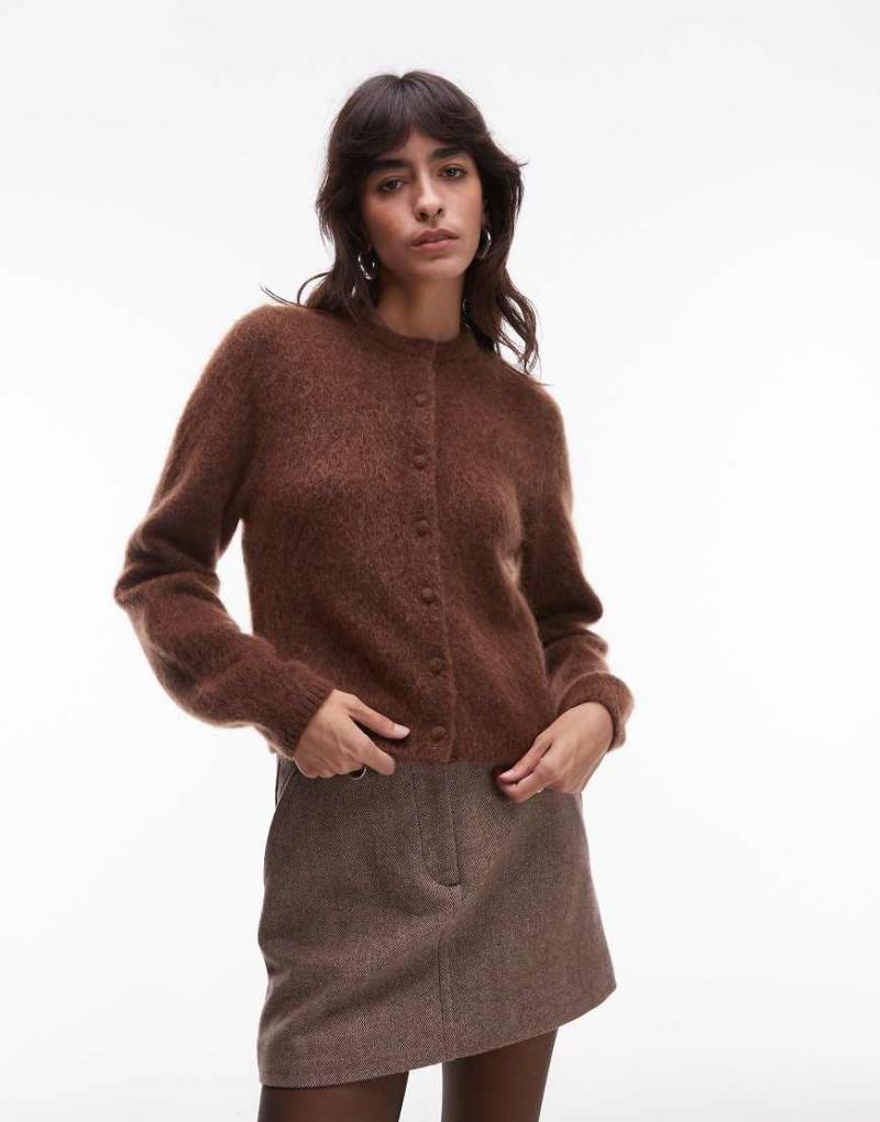 & Other Stories - Sehr weiche, flauschige Strickjacke aus Mohair- und Wollmischung in Braun-Brown von Other Stories