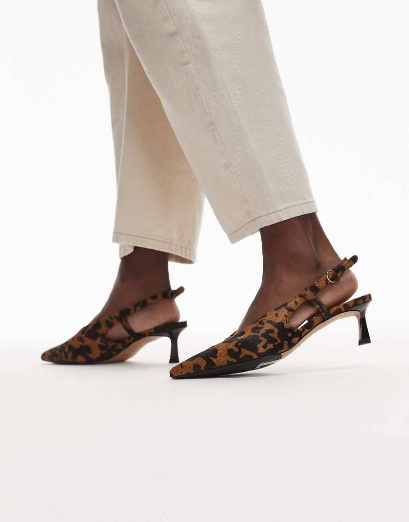 & Other Stories - Spitze Slingback-Pumps mit Kuhfell-Print-Neutral von Other Stories