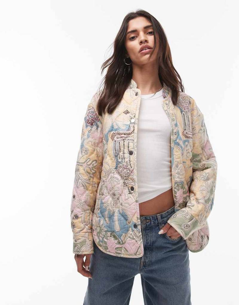 & Other Stories - Steppjacke mit abstraktem Deco-Print-Bunt von Other Stories