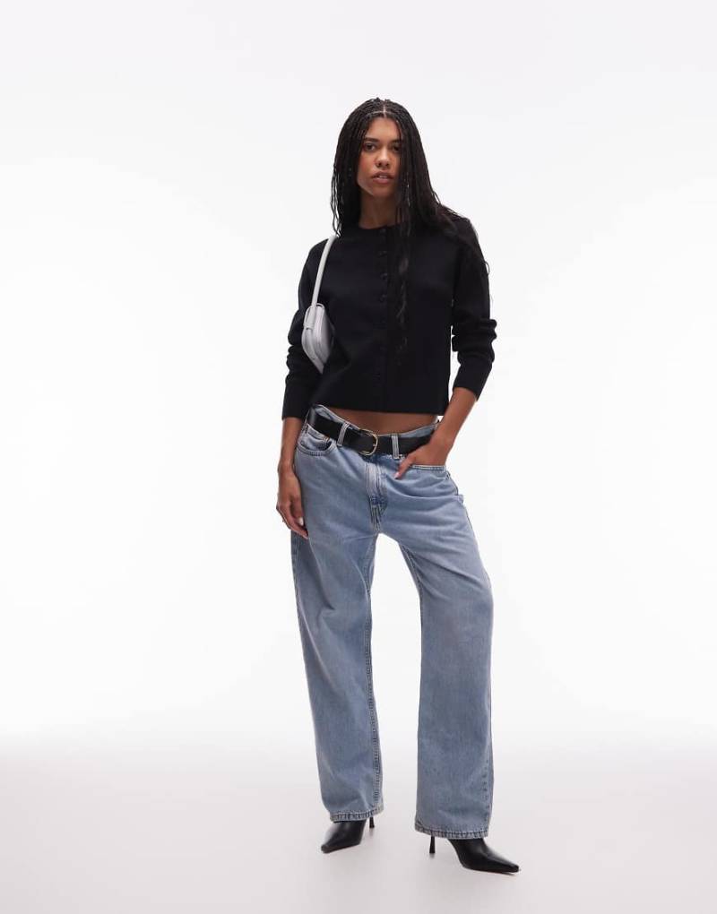 & Other Stories - Strickjacke aus Wolle in Schwarz mit Knopfleiste von Other Stories