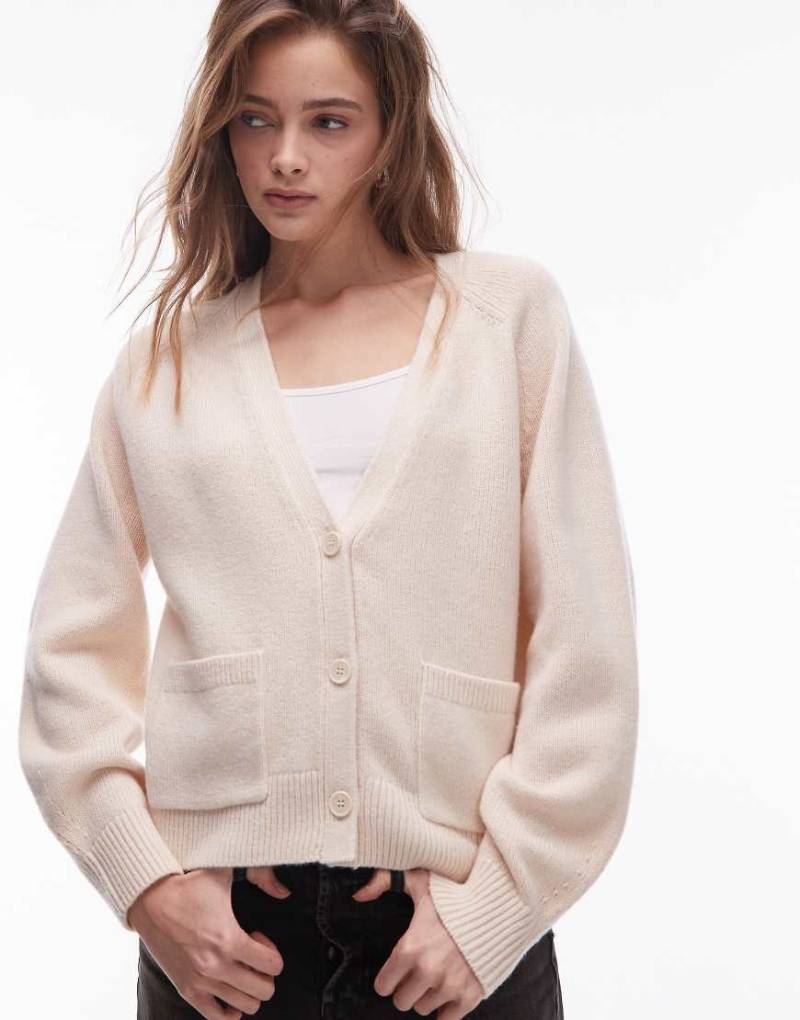 & Other Stories - Strickjacke aus Wollmix in Creme mit aufgesetzten Taschen-Neutral von Other Stories