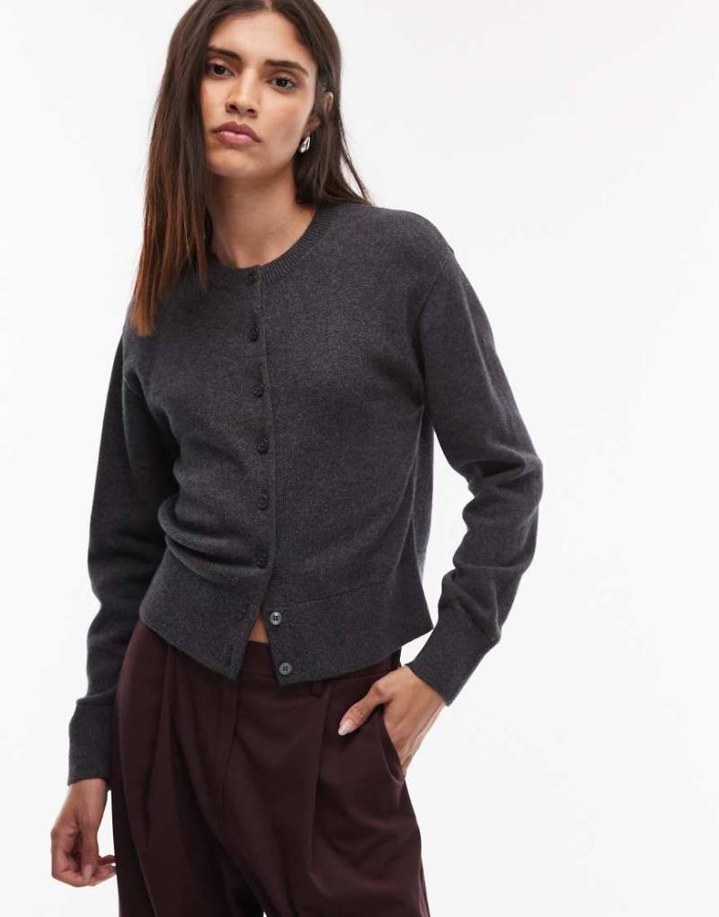 & Other Stories - Strickjacke in Grau mit Wolle und Knopfleiste von Other Stories