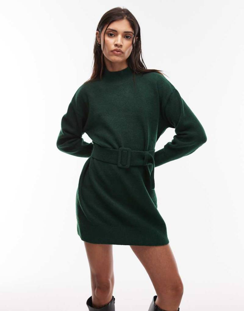 & Other Stories - Strickkleid in Grün mit Gürtel von Other Stories