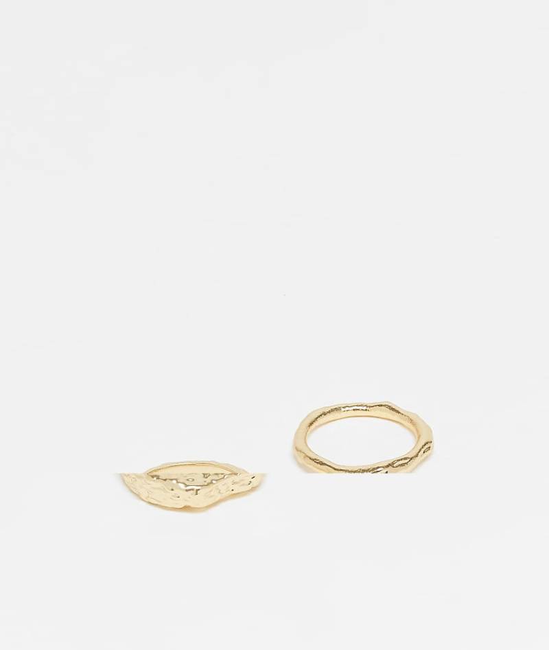 & Other Stories - Strukturierter Ringe in Gold-Optik im 2er-Pack-Goldfarben von Other Stories