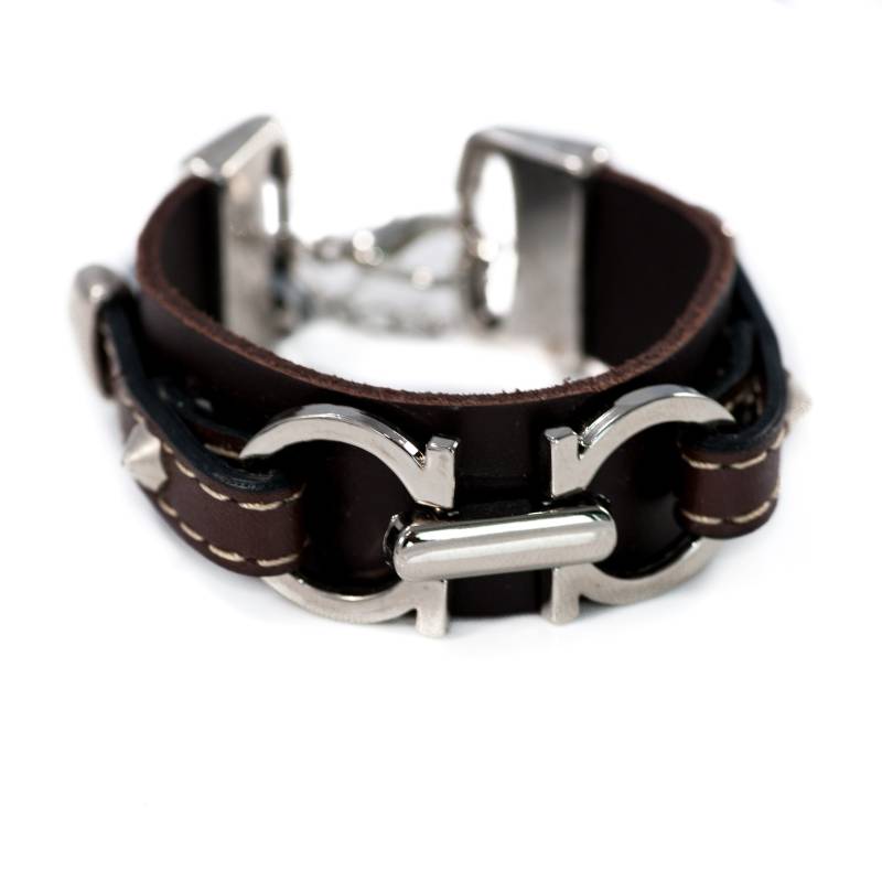 Lederarmband Mit Einzigartigen Metalldesigns, Rock-Stil Armband, Statement-Schmuck, Lederarmband, Erstellt Im Uno De 50-Stil von OtherwiseJewelry