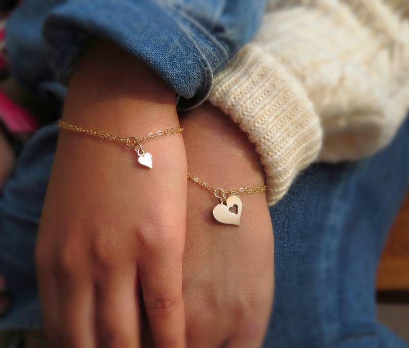 Passendes Herz Bettelarmband Set, Mami Und Ich Schmuck von OtisBJewelryGifts