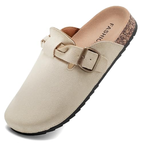 Otoepazm Unisex Clogs Pantoletten mit Kork Leder Hausschuhe Gartenschuhe mit Premium Fußbett von Otoepazm