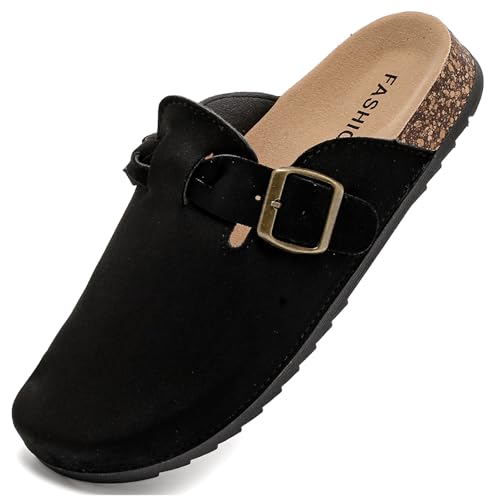 Otoepazm Unisex Clogs Pantoletten mit Kork Leder Hausschuhe Gartenschuhe mit Premium Fußbett von Otoepazm