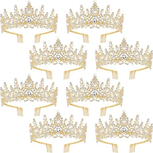 Otoolling Tiaras und Kronen für Frauen Prinzessin Kristall Tiara Krone mit Kamm Strass Haarschmuck, Goldfarben, Einheitsgröße Otoolling Tiaras und Kronen für Frauen Prinzessin Kristall Tiara Krone mit Kamm Strass Haarschmuck, Goldfarben, Einheitsgröße von Otoolling