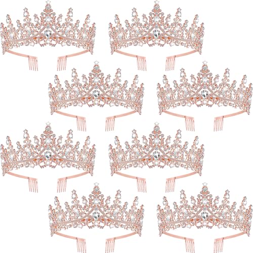 Otoolling Tiaras und Kronen für Frauen Prinzessin Kristall Tiara Krone mit Kamm Strass Haarschmuck, Roségold, Einheitsgröße Otoolling Tiaras und Kronen für Frauen Prinzessin Kristall Tiara Krone mit Kamm Strass Haarschmuck, Roségold, Einheitsgröße von Otoolling