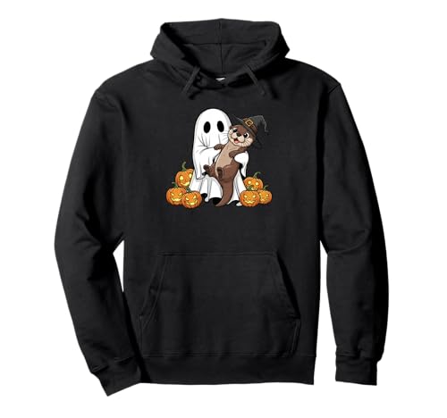 Lustiger Geist Otter Kürbis Halloween Kinder Herren Damen Pullover Hoodie von Otter Lovers Cute Halloween Outfits for Boy Girl