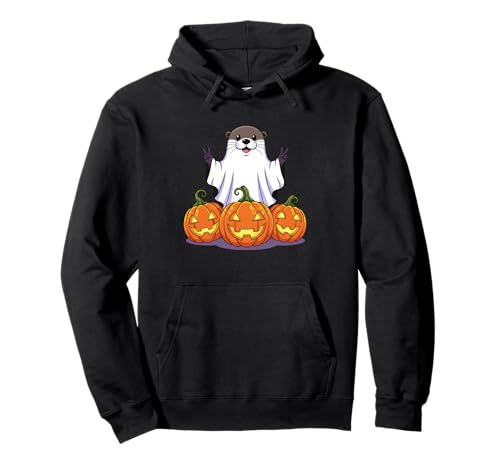 Lustiger Otter Geist Kürbis Boo Halloween Kinder Herren Damen Pullover Hoodie von Otter Lovers Halloween Ghost Pumpkin Outfits