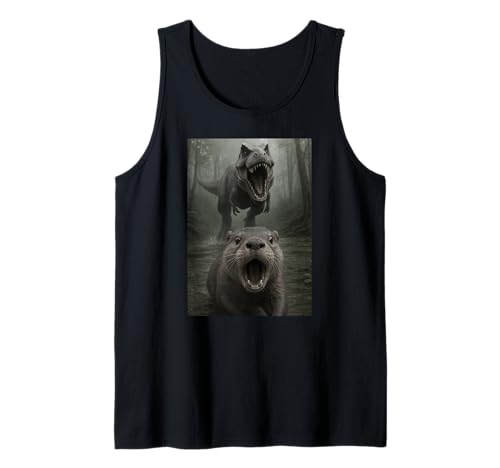 Lustiger Otter Dinosaurier Trex Selfie Tierliebhaber Jungen Mädchen Kind Tank Top von OtterAxis1