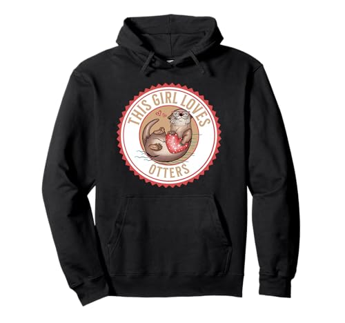 Niedliche Cartoon-Otter-Brille mit rotem Herz, Dieses Mädchen liebt Otter Pullover Hoodie Niedliche Cartoon-Otter-Brille mit rotem Herz, Dieses Mädchen liebt Otter Pullover Hoodie von Otterly Awesome Design Co.