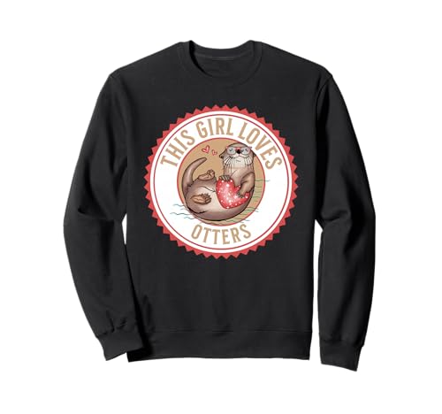 Niedliche Cartoon-Otter-Brille mit rotem Herz, Dieses Mädchen liebt Otter Sweatshirt Niedliche Cartoon-Otter-Brille mit rotem Herz, Dieses Mädchen liebt Otter Sweatshirt von Otterly Awesome Design Co.