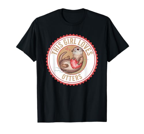 Niedliche Cartoon-Otter-Brille mit rotem Herz, Dieses Mädchen liebt Otter T-Shirt Niedliche Cartoon-Otter-Brille mit rotem Herz, Dieses Mädchen liebt Otter T-Shirt von Otterly Awesome Design Co.