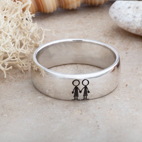 Commitment Ring in Sterling Silber - Lgbt von OtterlyYoursDesigns