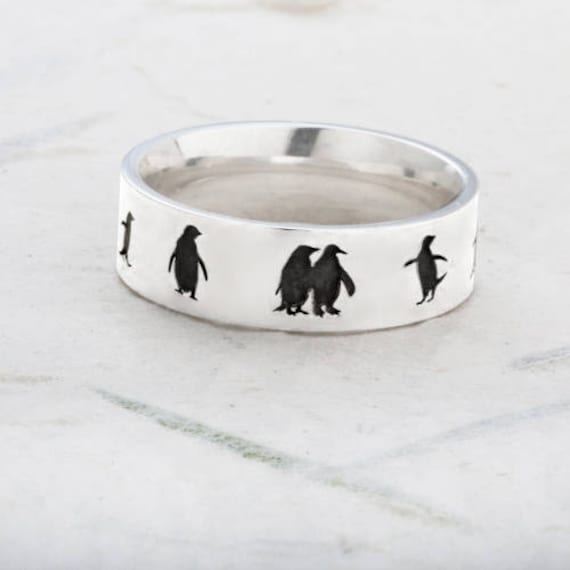 Pinguin Schmuck Silber Ring Geschenk von OtterlyYoursDesigns