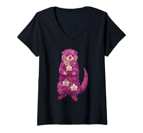Damen Otter Flower Orchid Gardening Floral T-Shirt mit V-Ausschnitt Damen Otter Flower Orchid Gardening Floral T-Shirt mit V-Ausschnitt von Otters Lover Flower Orchid Gardening Apparel