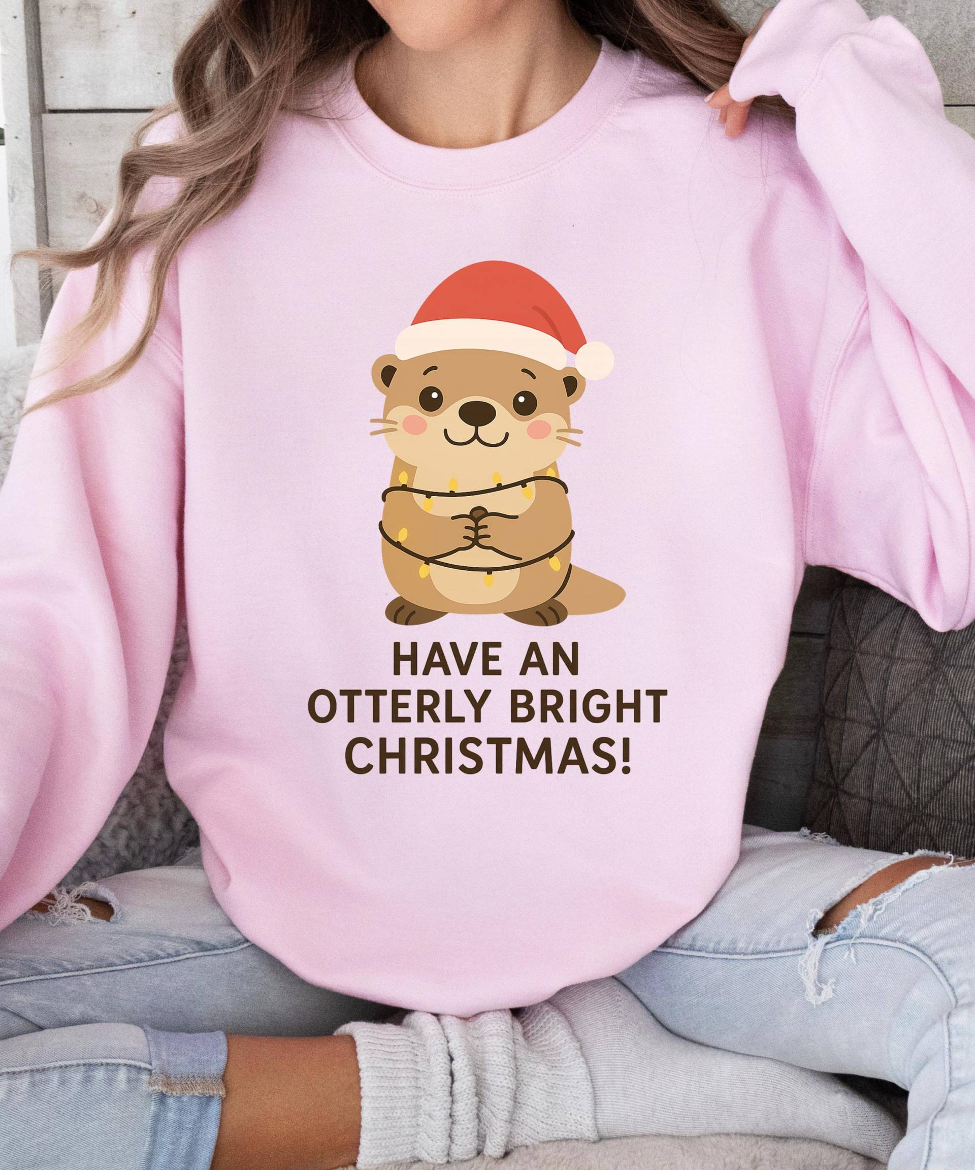 Festliches Otter Weihnachtssweatshirt Lustiges Feiertags-Tier-T-Shirt von Ottertree