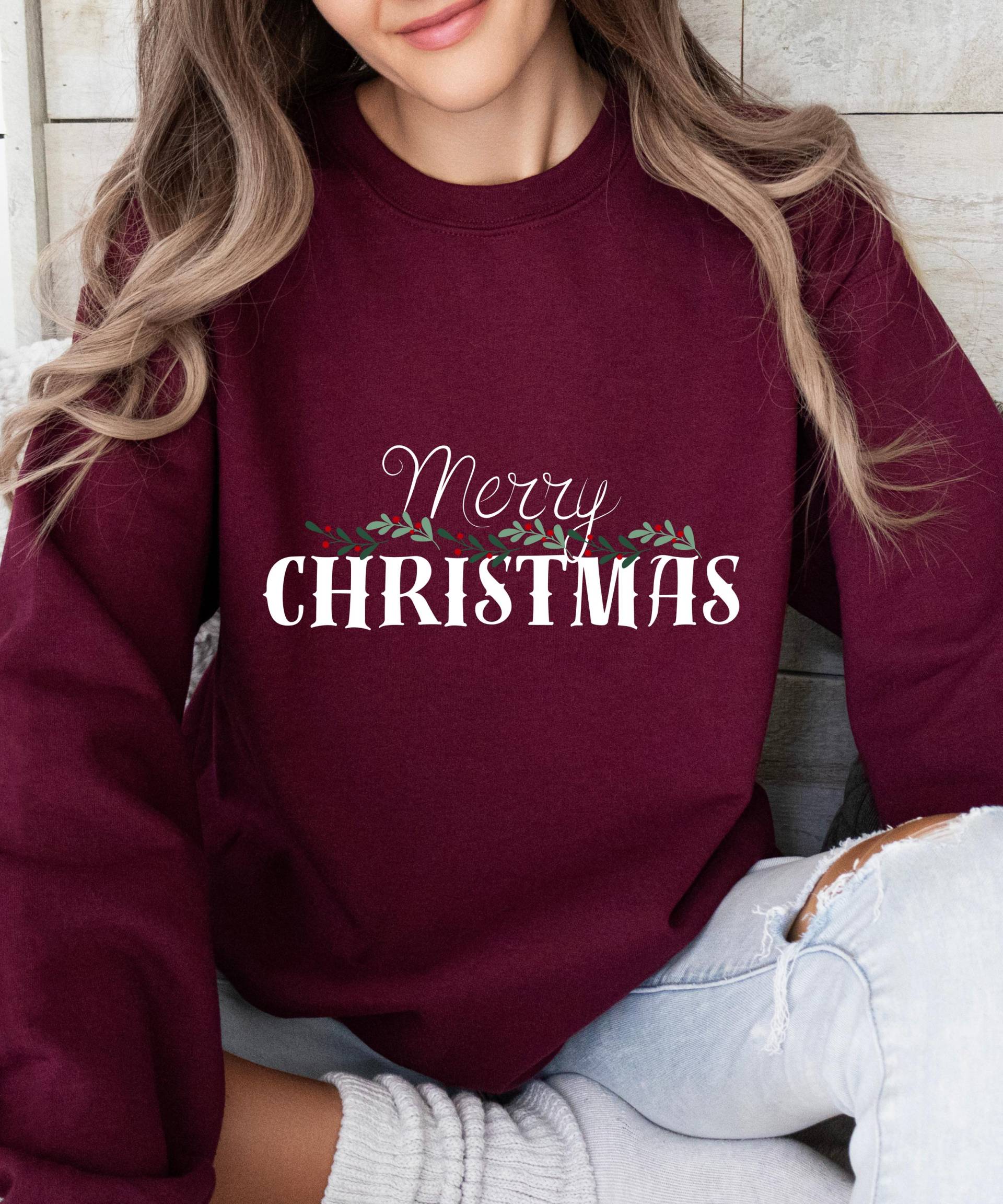 Frohe Weihnachten Sweatshirt Kuscheliger Feiertags Otter Grafikpullover von Ottertree