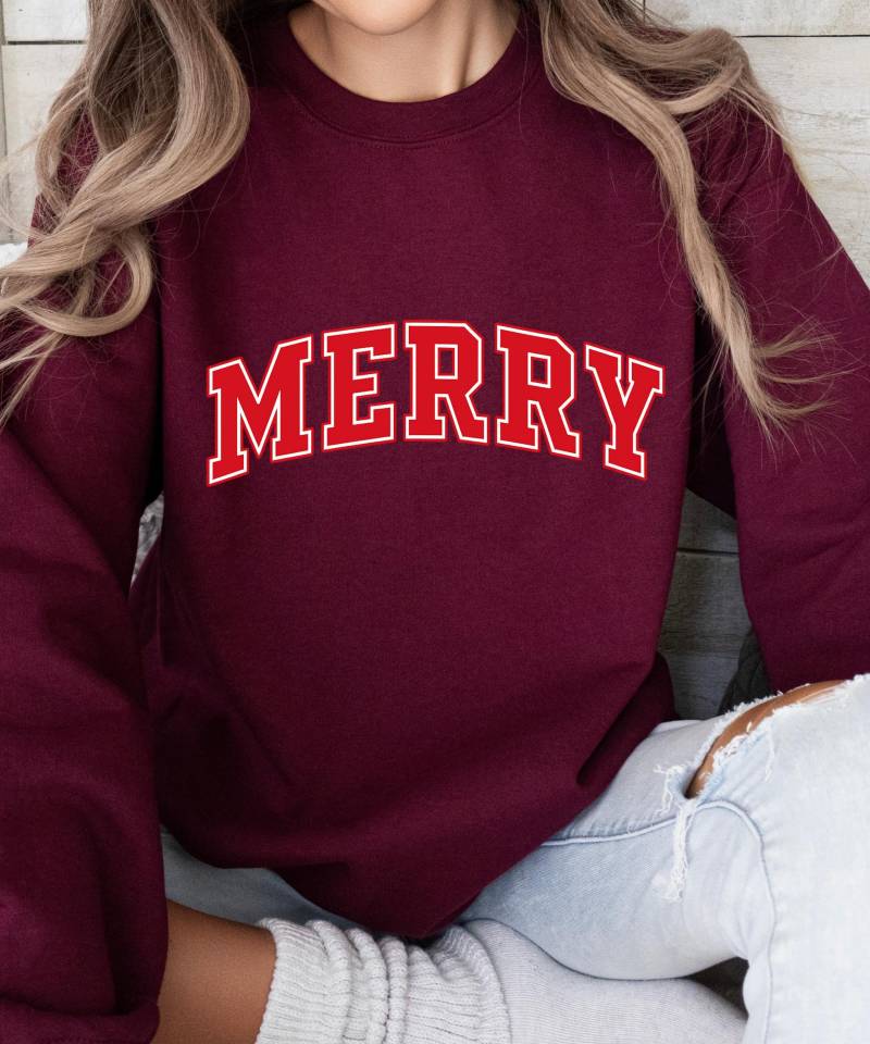 Frohe Weihnachten Sweatshirt Minimalist Urlaub Jubeln von Ottertree