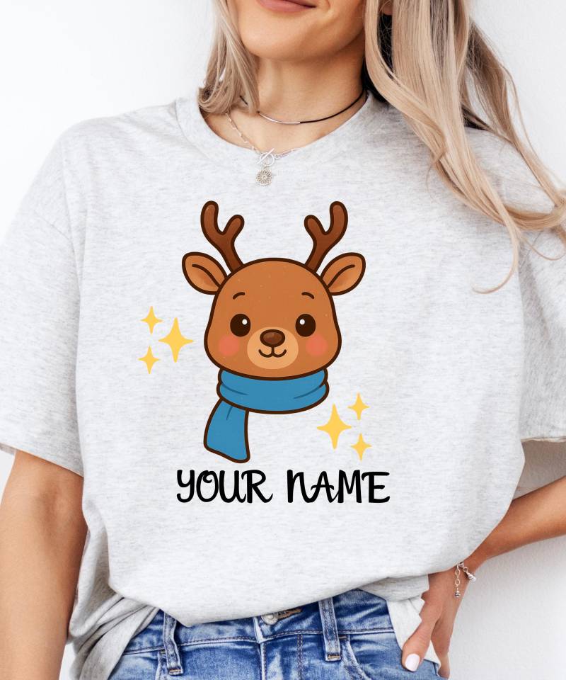 Personalisiertes Rentier-Shirt Weihnachts-T-Shirt Für Erwachsene Und Kinder von Ottertree