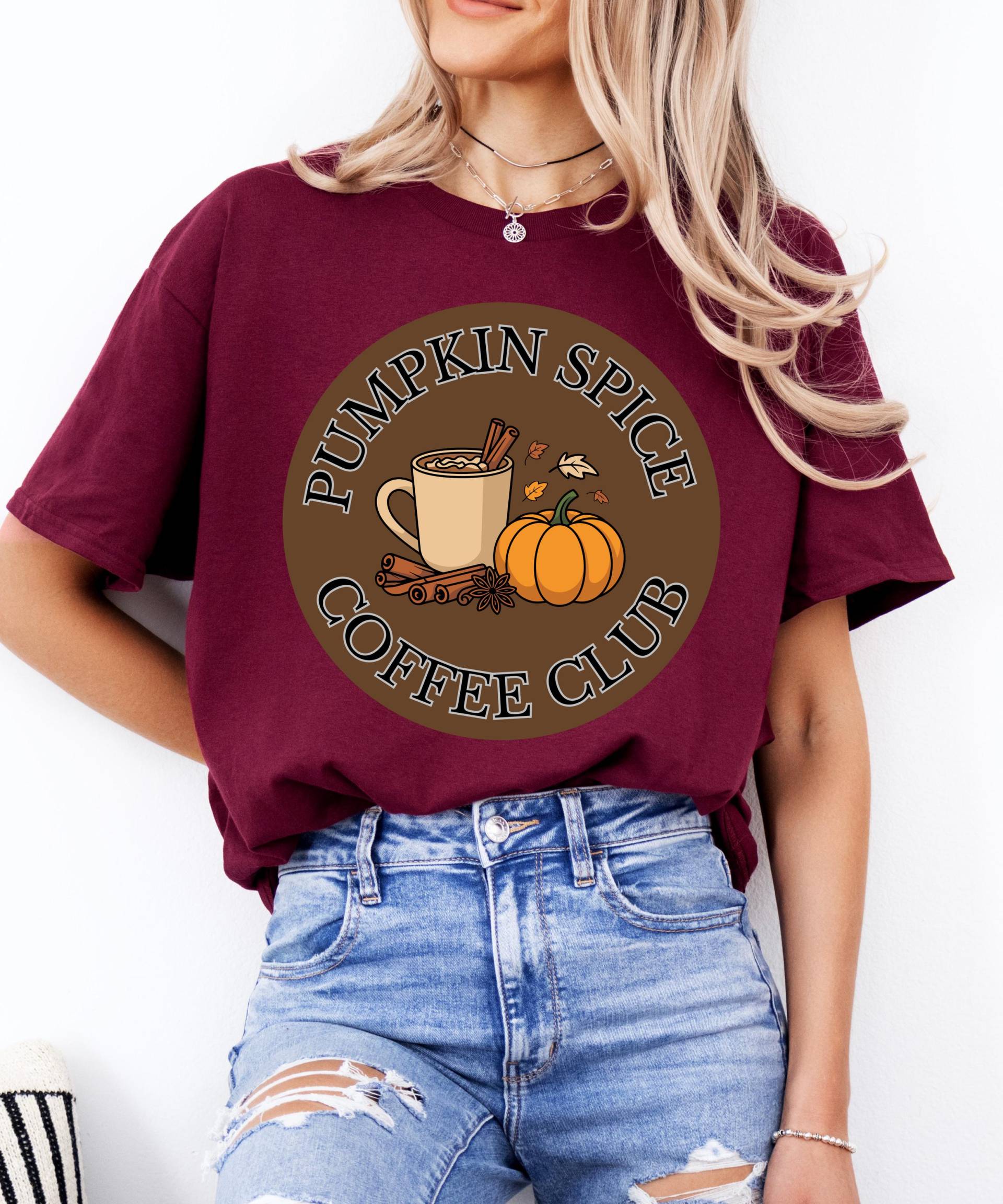 Pumpkin Spice Latte Shirt Gruseliges Kaffeeklub-Grafik-T-Shirt von Ottertree