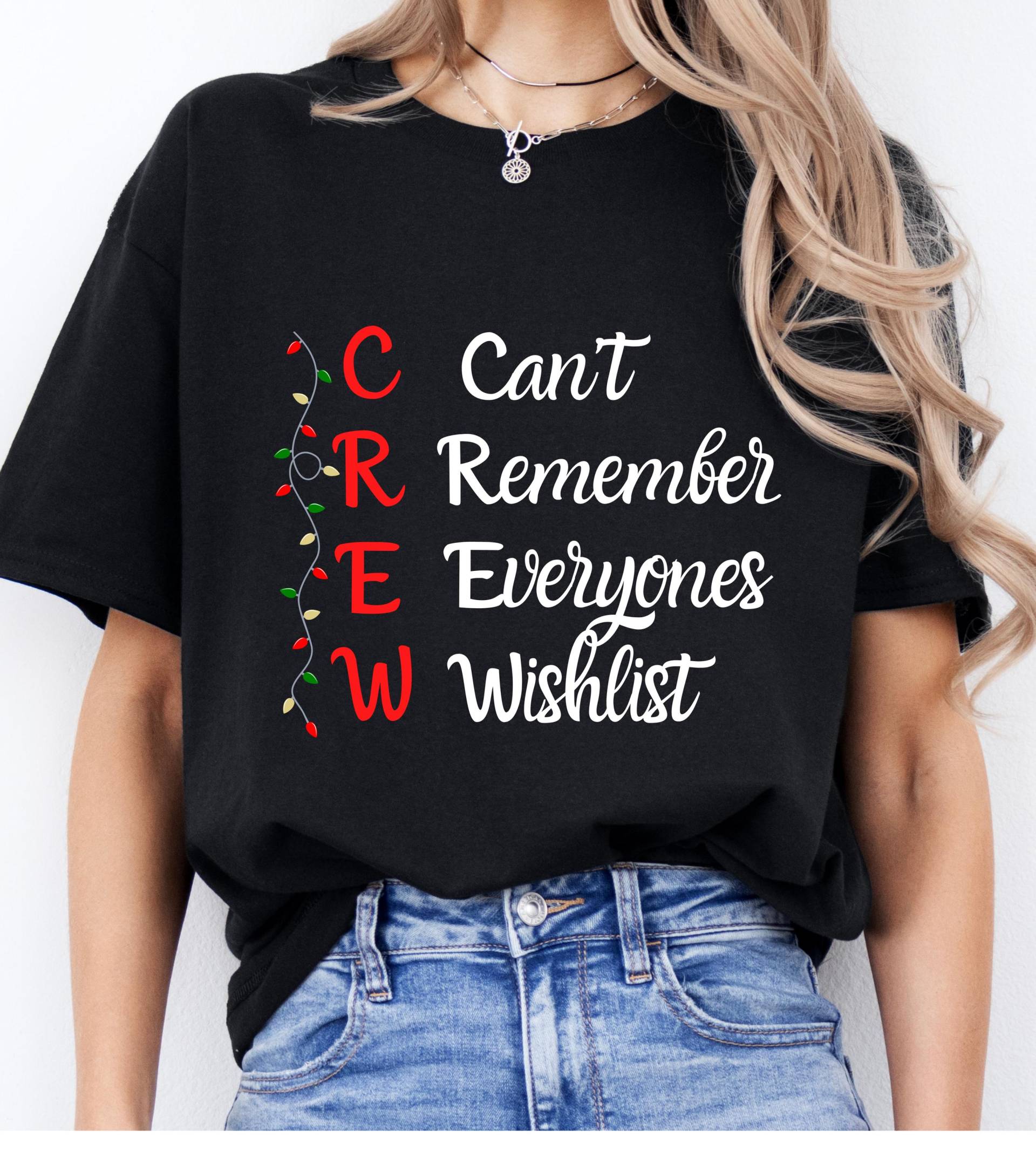 Weihnachten Crew Shirt Urlaub Wunschliste Passendes T-Shirt von Ottertree