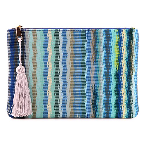 Otto Angelino Damen Otto105 Clutch, Blaue Zusammenfassung, Einheitsgröße EU von Otto Angelino