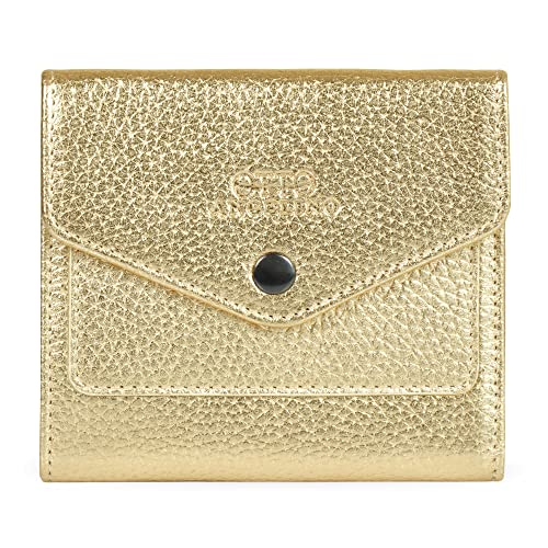 Otto Angelino Echtleder Geldbörse im Briefumschlag-Design - RFID Schutz – Unisex, Gold von Otto Angelino
