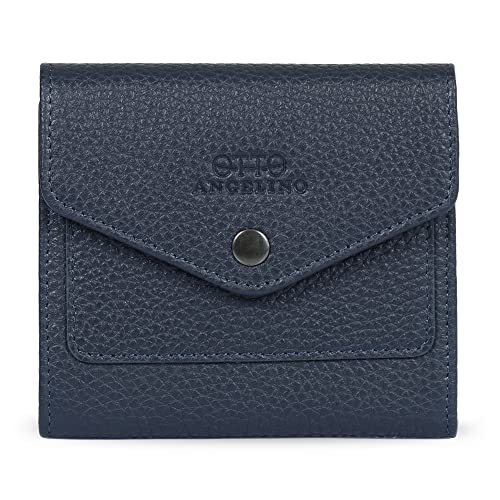 Otto Angelino Echtleder Geldbörse im Briefumschlag-Design - RFID Schutz – Unisex, Marineblau von Otto Angelino