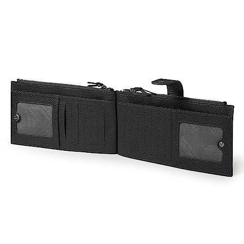 Otto Angelino Genuine Leather 2 Compartment Bifold Wallet with Phone Compatible Slots - RFID Blocking (Schwarz) von Otto Angelino