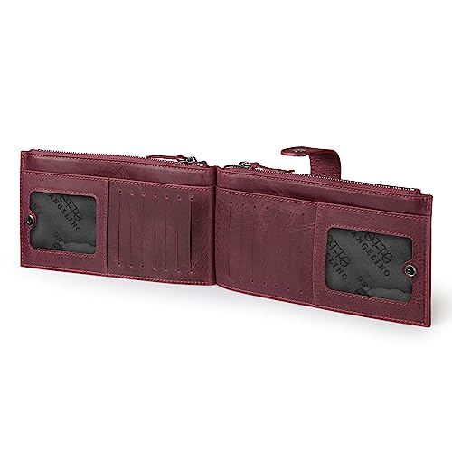 Otto Angelino Genuine Leather 2 Compartment Bifold Wallet with Phone Compatible Slots - RFID Blocking (Kastanienbraun) von Otto Angelino